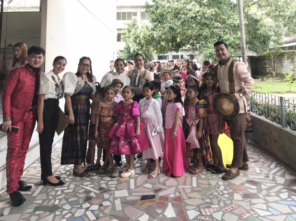 Teacher with students
